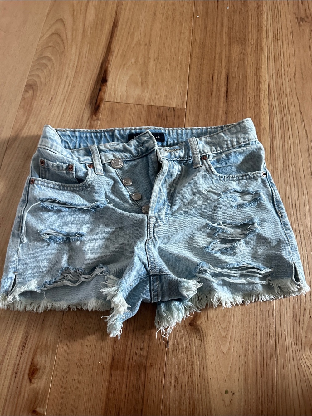 Aeropostale Light Blue Distressed Denim Shorts